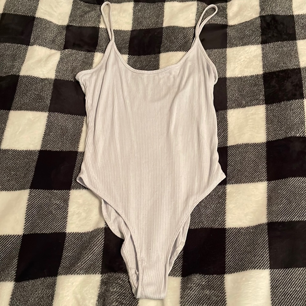 Light Blue Ribbed Body Suit